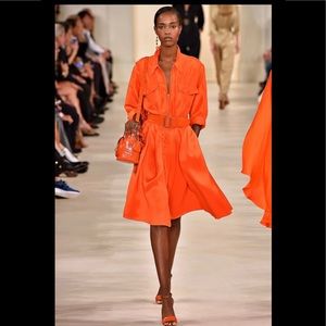 🎈sold🎈Runway Ralph Lauren purple Label Orange Dress size Small